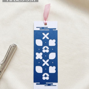 HIBLOOM – Handmade Floral Paper Gift Card with Ribbon | Decorative Paper Bookmark | Gift for Book Lovers | Reading Accessory