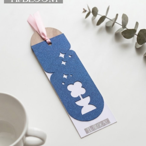 HIBLOOM – Floral Paper Gift Card with Ribbon | Handmade Gift Label | Decorative Present Tag | Gift Wrapping Accessory
