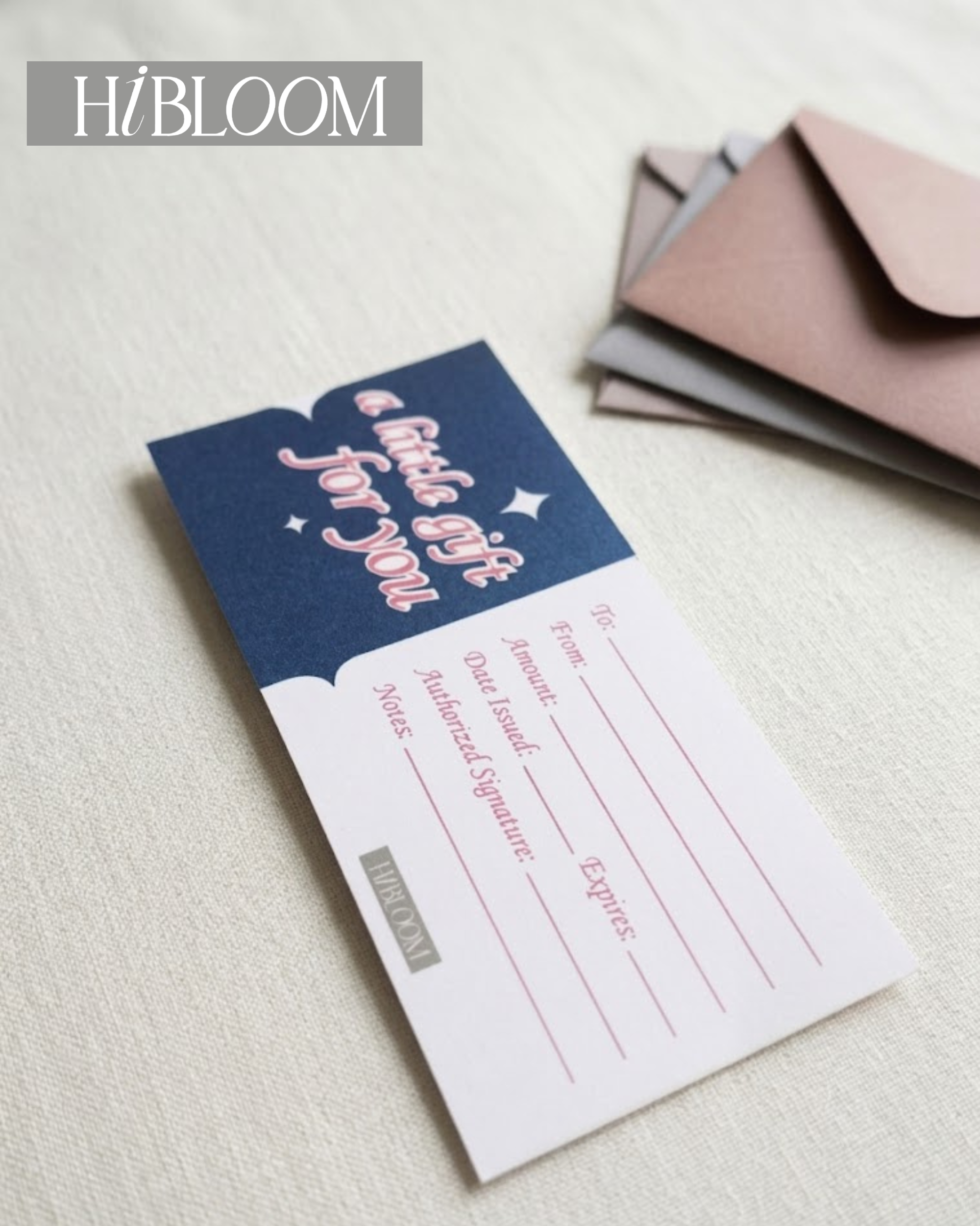 HIBLOOM – Certificate Paper Gift Card | Money Gift Holder | Gift Voucher Card | Blank Personalized Gift Card