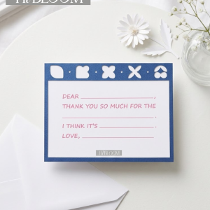 HIBLOOM – Floral Frame Thank You Paper Gift Card | Handmade Appreciation Card | Blank Thank You Stationery | Gift Note Card